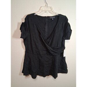 NWT Eloquii Blouse Business Casual Office Black Size 18